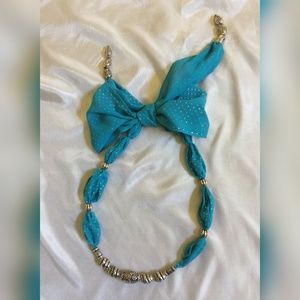 Handmade Turquoise Scarf Necklace
